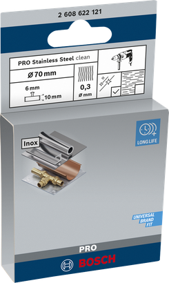 Bosch roestvrijstalen spaakwiel 70×0,3 mm.