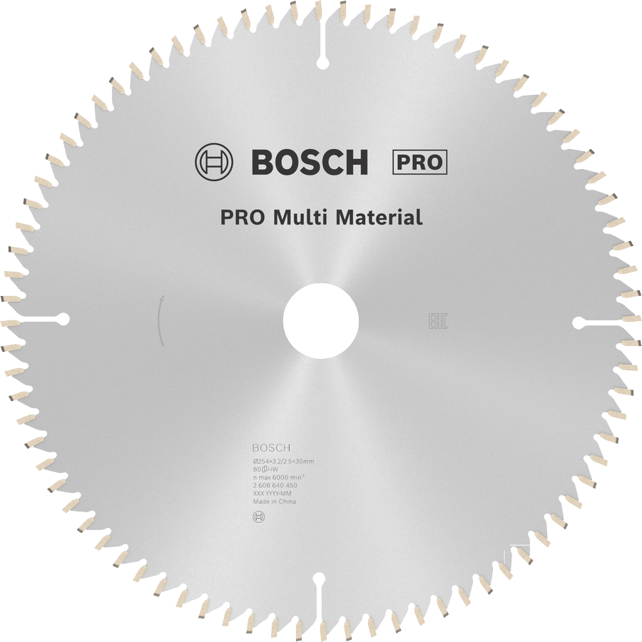 Bosch PRO Multi Material Cirkelzaagblad, 80 tanden.