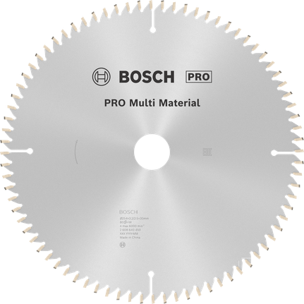 Bosch PRO Multi Material Cirkelzaagblad, 80 tanden.