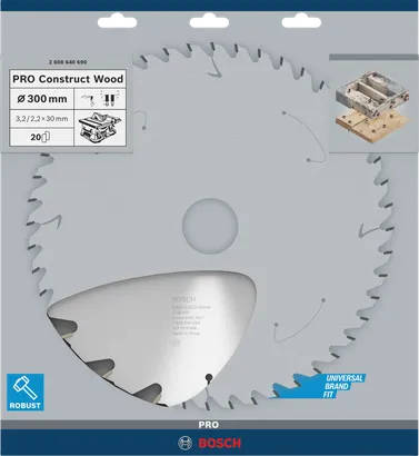 Bosch PRO Construct Wood 300 mm cirkelzaagblad.