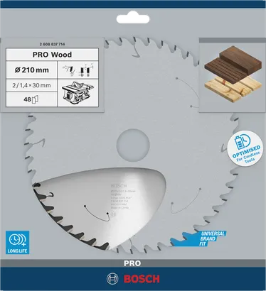 Bosch PRO Wood 210mm 48T cirkelzaagblad.