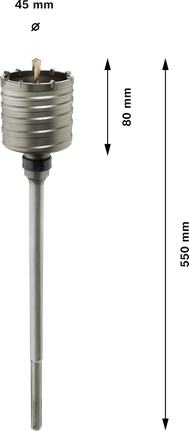 Bosch PRO SDS max-5 Boorkern uit één stuk, diameter 45 mm.