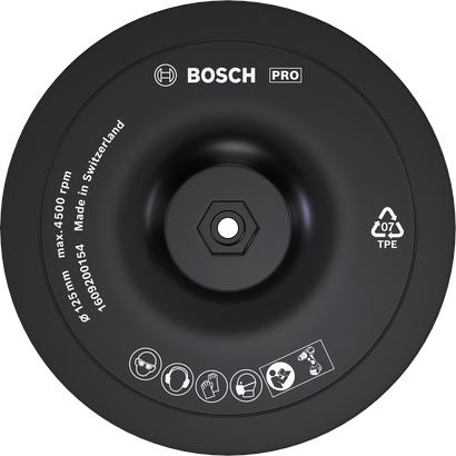 Bosch PRO Steunschijf 125 mm met klittenband.
