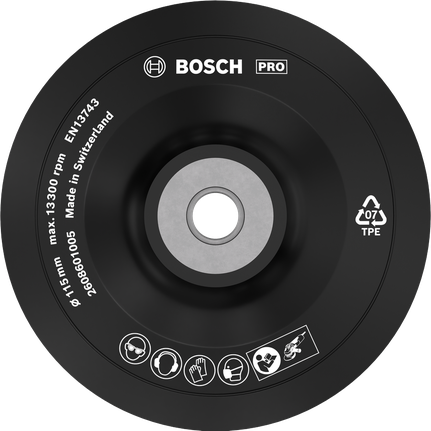 Bosch PRO Steunschijf Zacht 115 mm voor haakse slijpers.