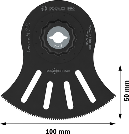 Bosch PRO MACZ 145 BB multitool zaagblad voor hout, 100x50mm.