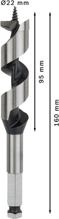 Bosch PRO houtboor 22x95x160 mm voor nauwkeurig boren.