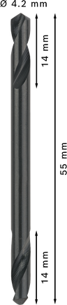 Bosch PRO Metal dubbelzijdige spiraalboor van 4,2 mm.