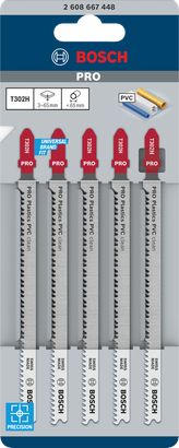 Bosch PRO Plastics PVC T302H decoupeerzaagbladen 132 mm 5 st.