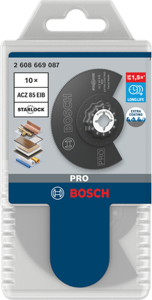 Bosch PRO ACZ 85 EIB segmentzaagblad 85 mm 10 stuks.