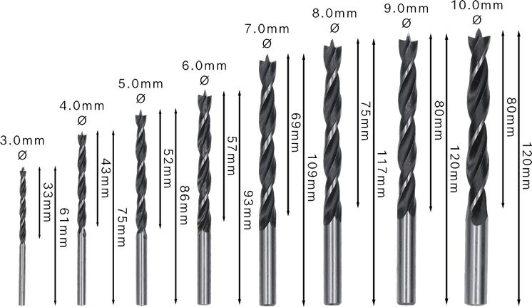 Bosch PRO houtboorset, 8 stuks, diverse maten.