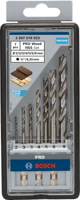 Bosch PRO Hout HSS 7-delige boorset.