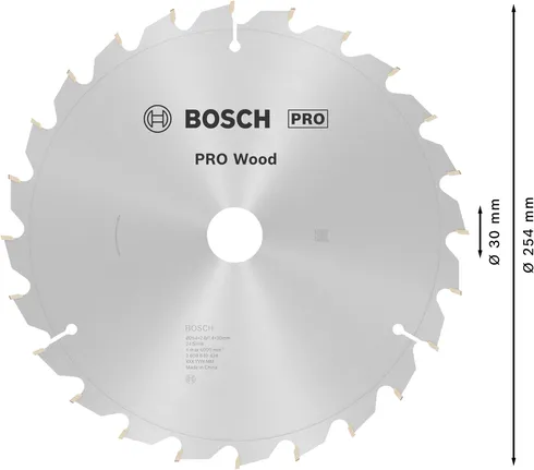 Bosch PRO Wood cirkelzaagblad 254 mm T24.