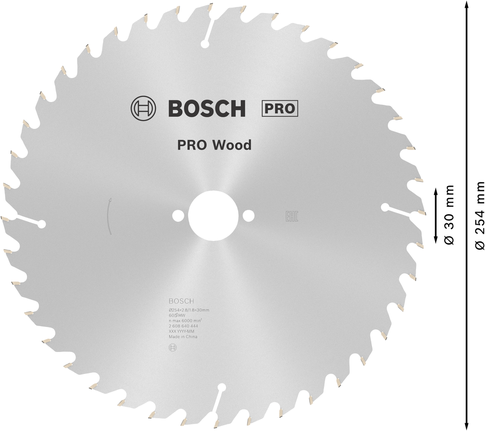 Bosch PRO Wood cirkelzaagblad 254 mm 60 tanden.