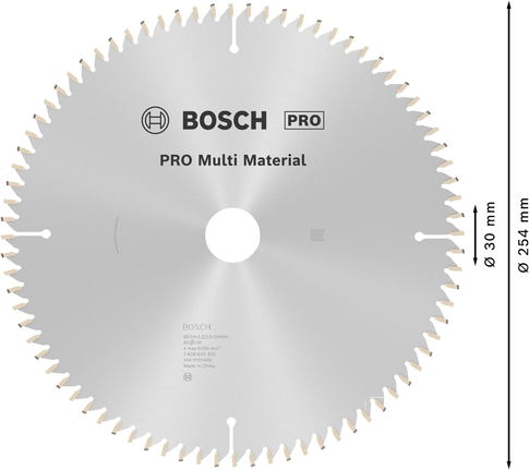 Bosch PRO Multi Material cirkelzaagblad, 254 mm.