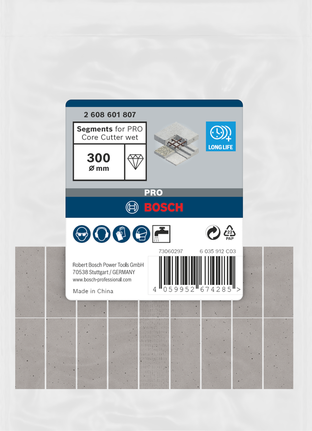 Bosch 300 mm PRO kernfrees natte segmenten.