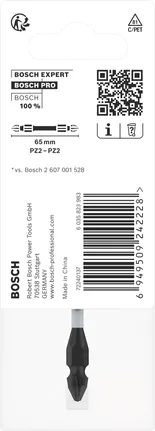 Bosch PRO dubbelzijdige slagbit PZ2 65 mm.