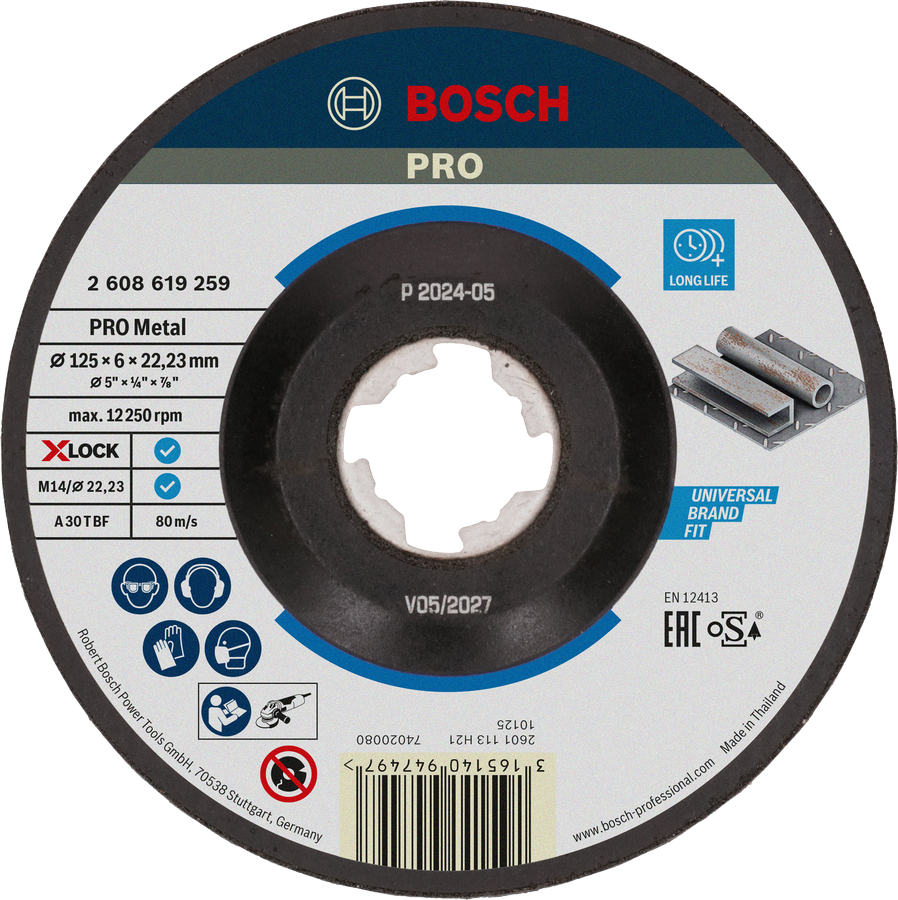 Bosch PRO Metaalgebonden Afbraamschijf X-Lock 125mm.