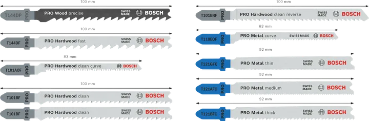 Bosch PRO Wood en Metal decoupeerzaagbladenset, 10-delig.