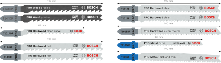Bosch PRO Wood en Metal decoupeerzaagbladenset, 10-delig.