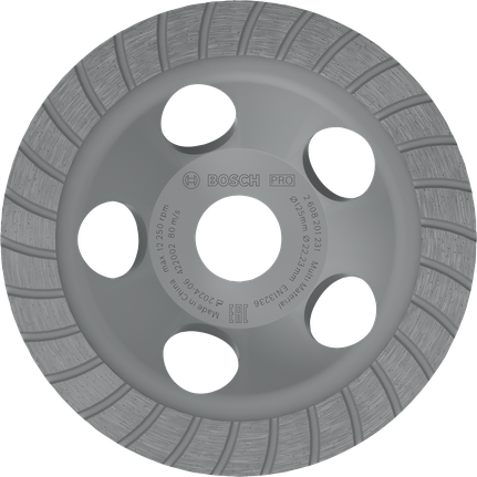 Bosch PRO Multi Material slijpkop, diameter 125 mm.