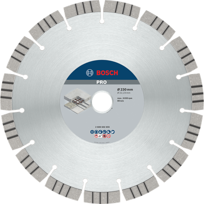 Bosch PRO Betondiamantschijf, 230 mm voor het doorslijpen.