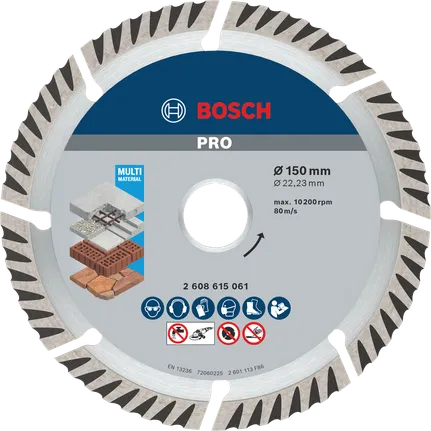 Bosch PRO Multi Material diamantdoorslijpschijf 150 mm.