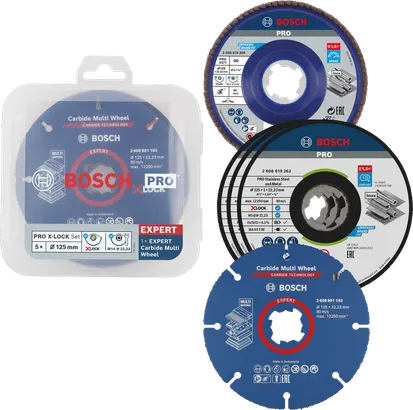 Bosch PRO Snij- en slijpset X-Lock 125 mm, 5-delig.