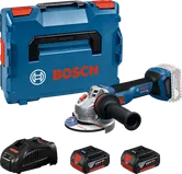 Bosch GWS 18V-11 haakse slijper met koffer en accu's.