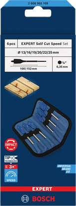 Bosch EXPERT Self Cut Speed spadeboorset 6-delig.
