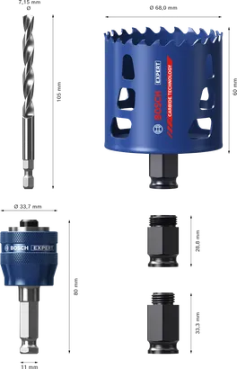 Bosch EXPERT Multi Material Gatenzaagset, 68 mm diameter.