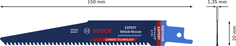 Bosch EXPERT Vehicle Rescue S 957 CHM reciprozaagblad, 150 mm.