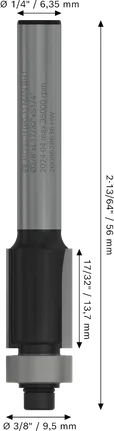 Bosch PRO Freesbit Onderlager Vlakke Afwerking 3/8 inch.