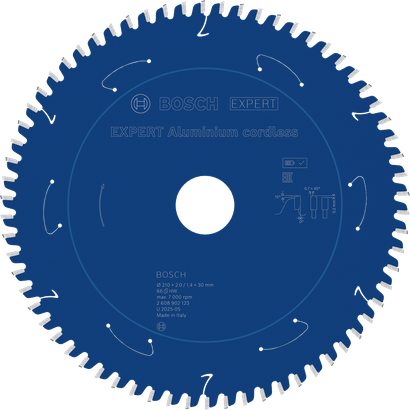 Bosch EXPERT Aluminium accu-cirkelzaagblad, 66 tanden.