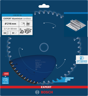 Bosch EXPERT Aluminium accu 216×2/1,4×30 mm T66 zaagblad.