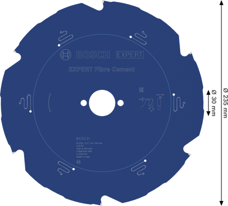 Bosch EXPERT Fiber Cement cirkelzaagblad, 235 mm.