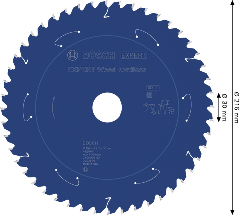 Bosch EXPERT Wood accu-cirkelzaagblad, 48 tanden.