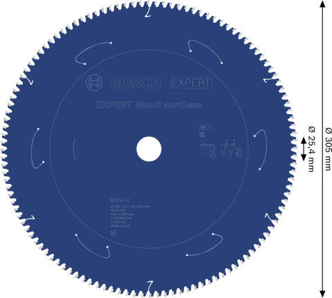 Bosch EXPERT Wood accu-cirkelzaagblad, diameter 305 mm.