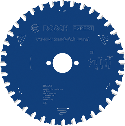 Bosch EXPERT Sandwichpaneel Cirkelzaagblad 190mm.
