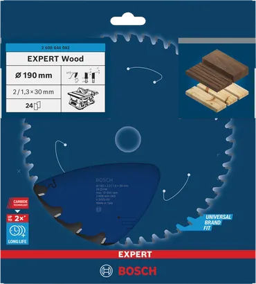 Bosch EXPERT Houtcirkelzaagblad 190×2/1,3×30 mm T24.