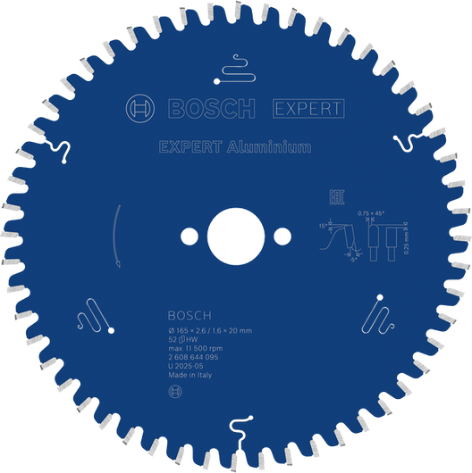 Bosch EXPERT Aluminium cirkelzaagblad, 165 mm 52 tanden.