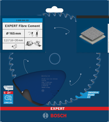 Bosch EXPERT Fiber Cement cirkelzaagblad 165 mm.