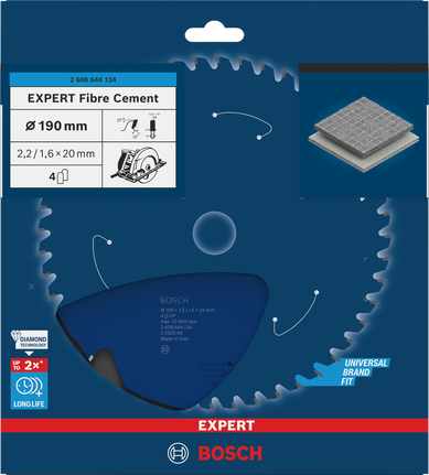 Bosch EXPERT Fiber Cement cirkelzaagblad 190 mm.