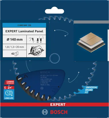 Bosch EXPERT Gelamineerde Paneelcirkelzaagblad 140 mm T42.