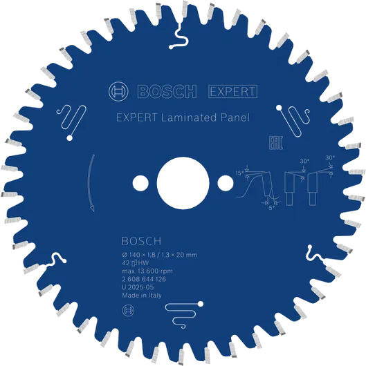 Bosch EXPERT cirkelzaagblad voor gelamineerde panelen, 140 mm.