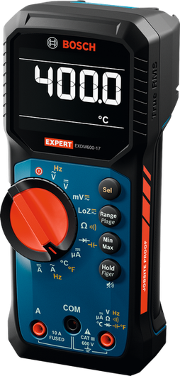 Bosch EXDM600-17 digitale multimeter met 400°C-display.