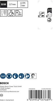 Bosch EXPERT Hardhout 2-zijdige decoupeerzaagblad BIM 117mm.