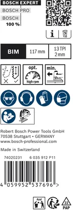 Bosch EXPERT Hardhout 2-zijdig schoon T 308 BF decoupeerzaagblad.