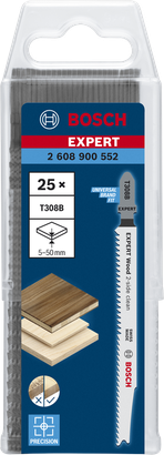 Bosch EXPERT Wood 2-zijdige reinigingsset T308B decoupeerzaagbladen.