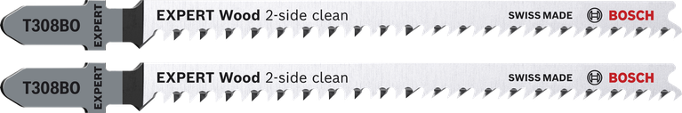 Bosch EXPERT Wood 2-zijdige reiniging T308BO decoupeerzaagbladen, 2 stuks.