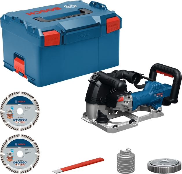 Bosch GNF 20-40 muurfreesset met accessoires.